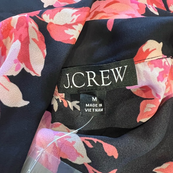 J. Crew Tie Neck Long Sleeve Top in Midnight Rose (M) - Picture 10 of 13